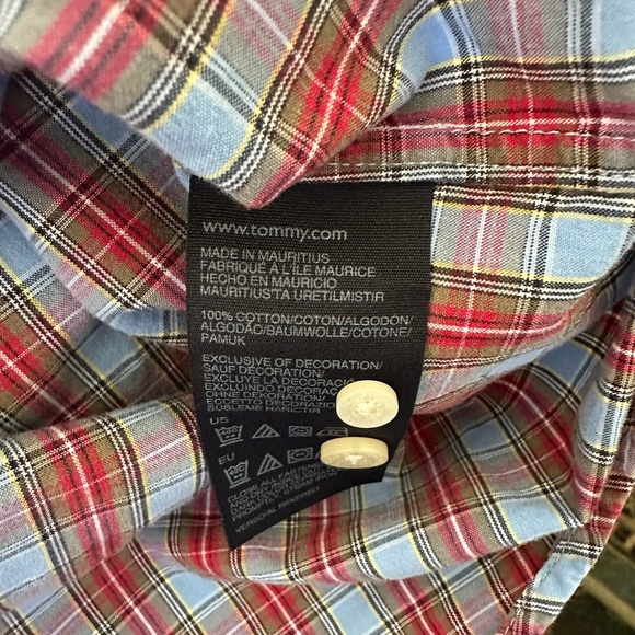 Tommy Hilfiger Red and Blue Casual Button Down Shirt size XL - Picture 6 of 7